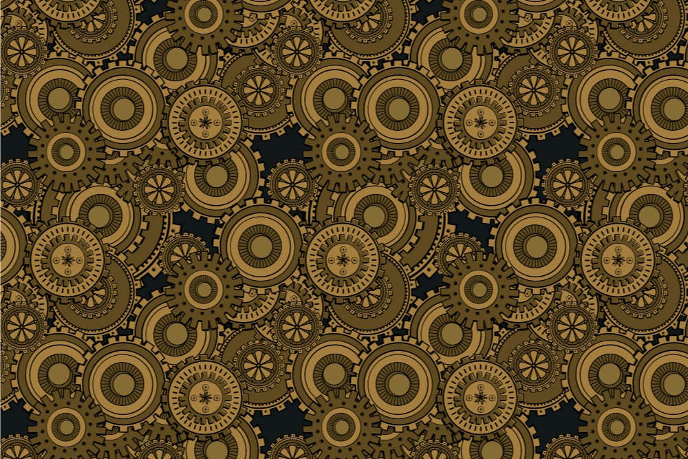 Steampunk-Fleece - Zahnrad Underground