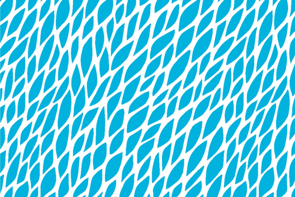 Blackout - Kollektion Livia - Blätter - Weiß/Türkis - 1,0 Meter 