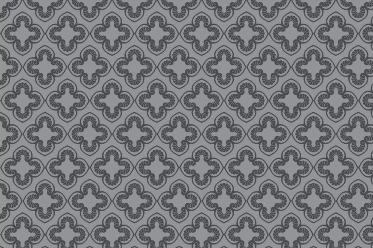 Dekostoff  - Barock-Garten Klassik Grau/Dunkelgrau