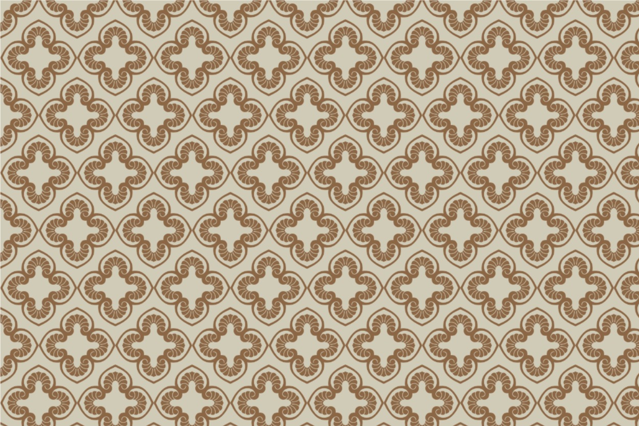 Dekostoff  - Barock-Garten Klassik Beige/Braun