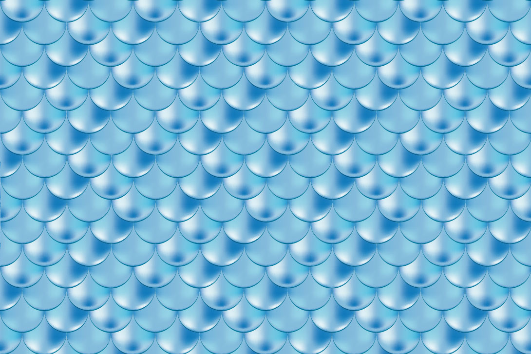 Dekostoff - Schuppen Blau