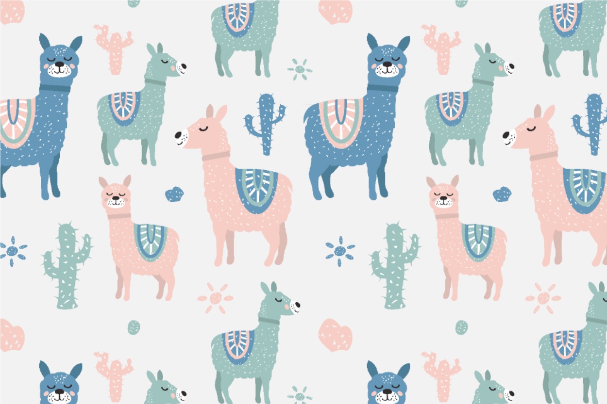 Dekostoff - Sleeping Alpacas Weiß