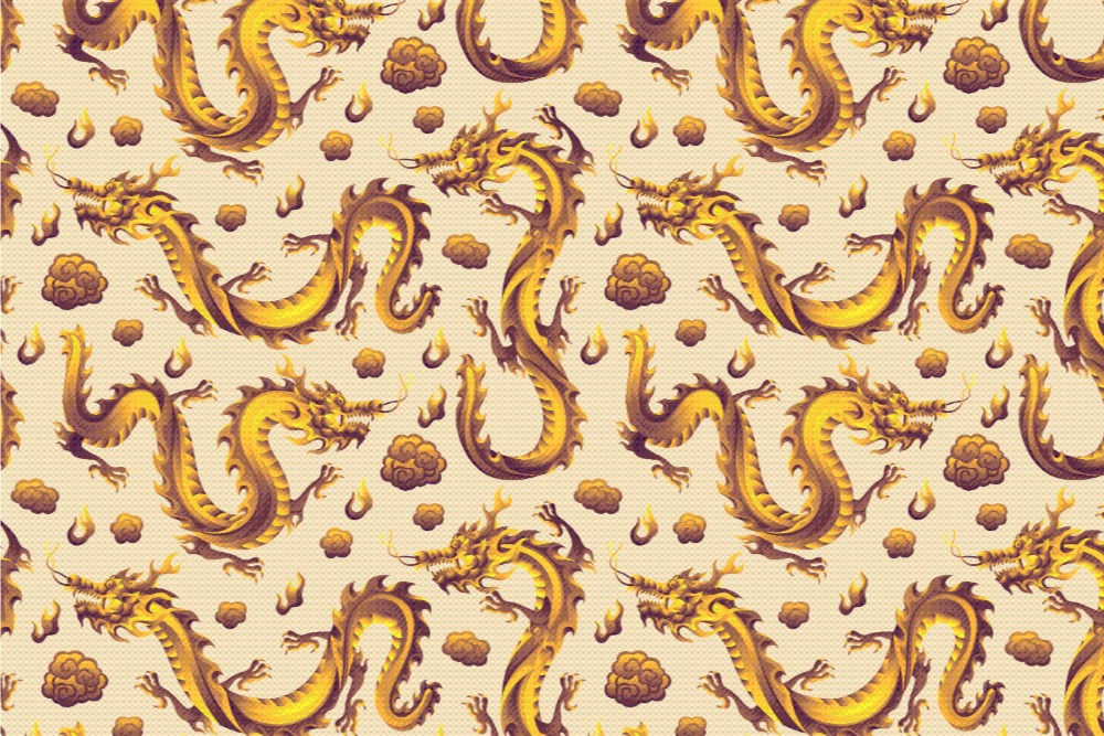 Satin - Drache des Shoguns Beige