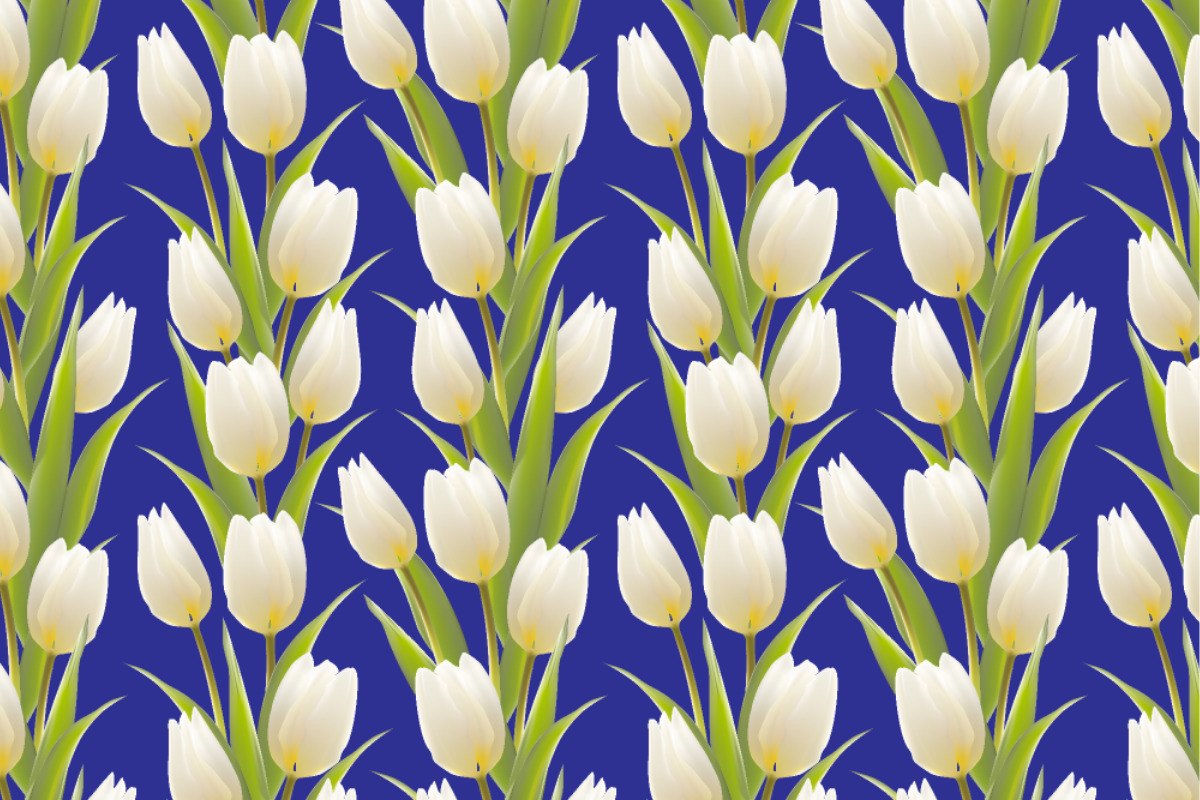 Satin - Tulpen Dunkelblau