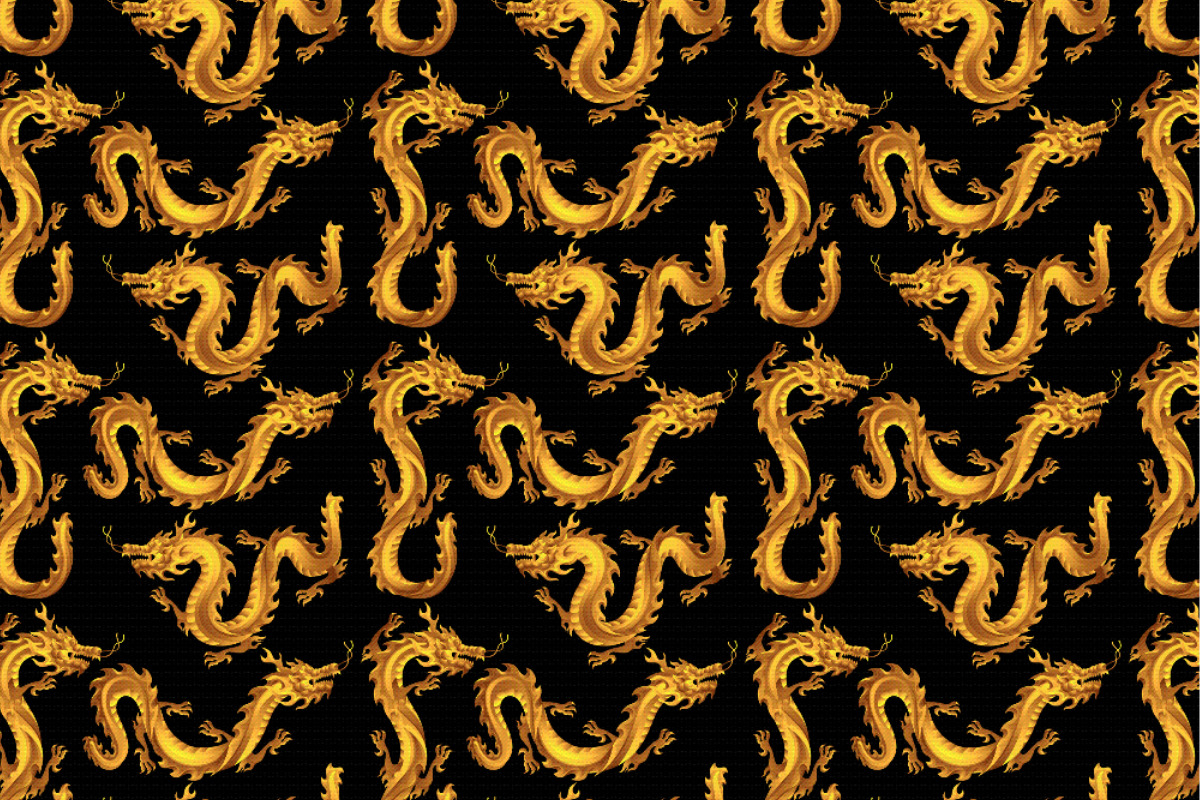 Pannesamt - China-Drache Schwarz