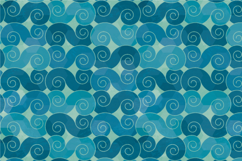 Outdoorstoff - Wellenmuster Blau