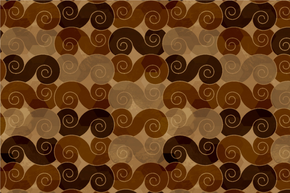 Outdoorstoff - Wellenmuster - Braun - 2,0 Meter 