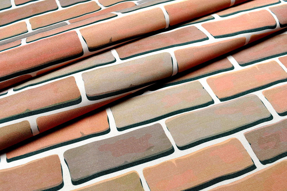 Outdoorstoff - Ziegelmauer-Imitat 