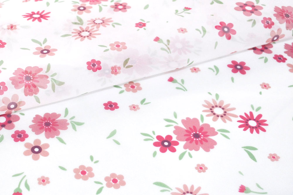 Voile - Streublümchen - Rosa 