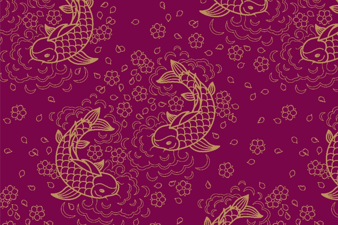 Samtstoff - China Fische Brombeer