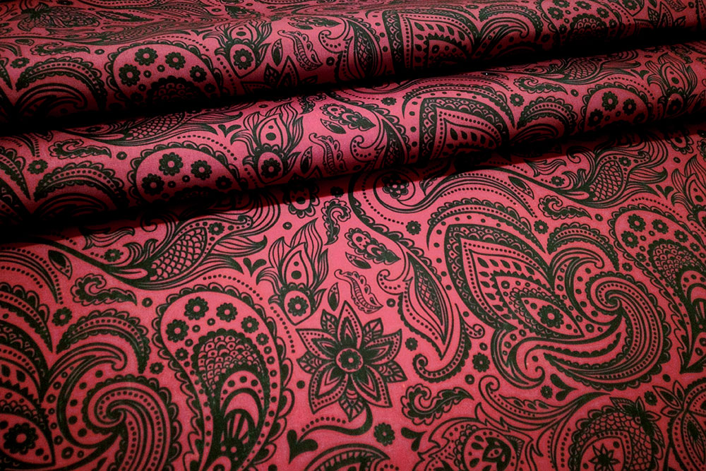 Paisley Oriental - Trevira CS Bordeaux