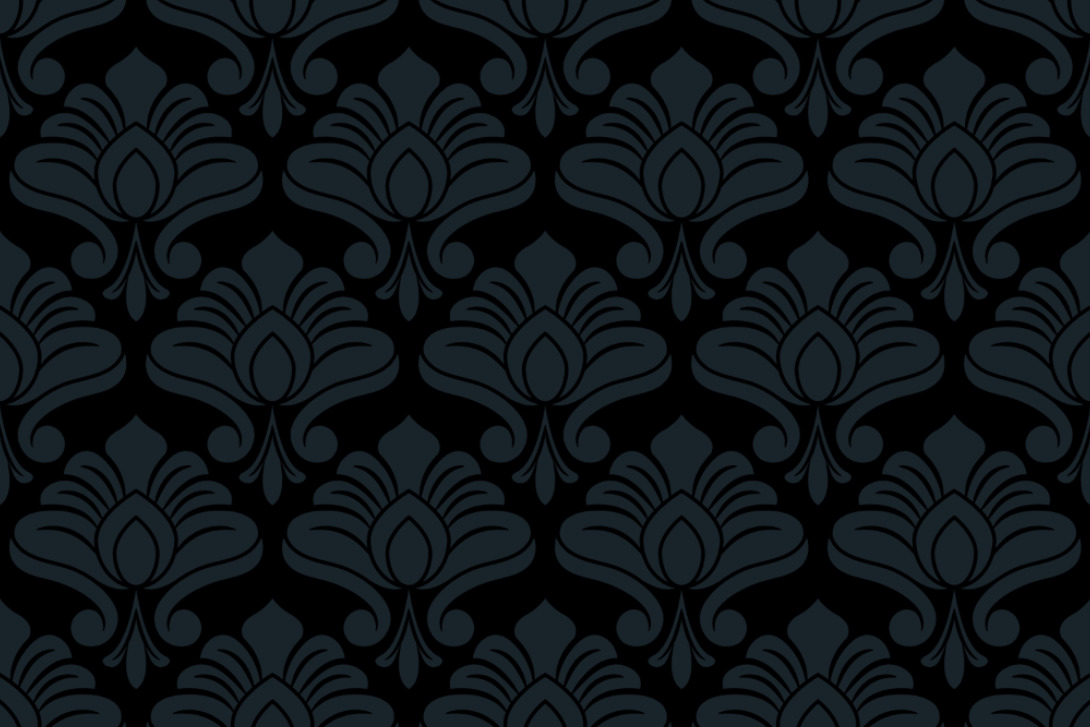 Blackout perm. scher entflammbar - Barock Garten Klassik Schwarz