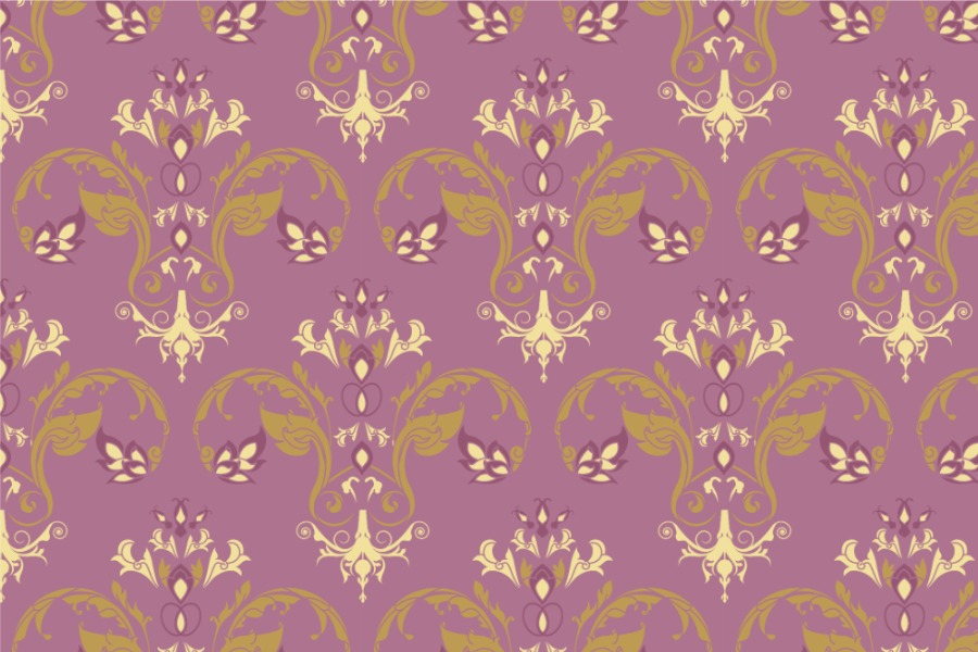 Samt-Stoff - Louis Philippe Modern Rosa/Gold