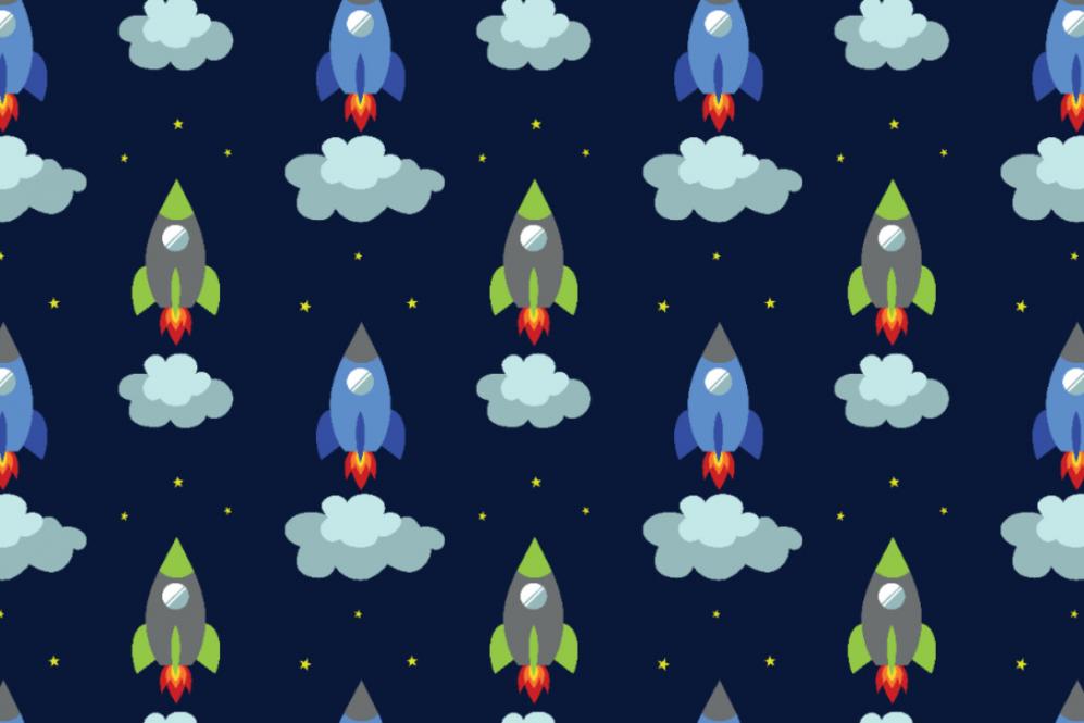 Baumwollstoff - Space Ship 