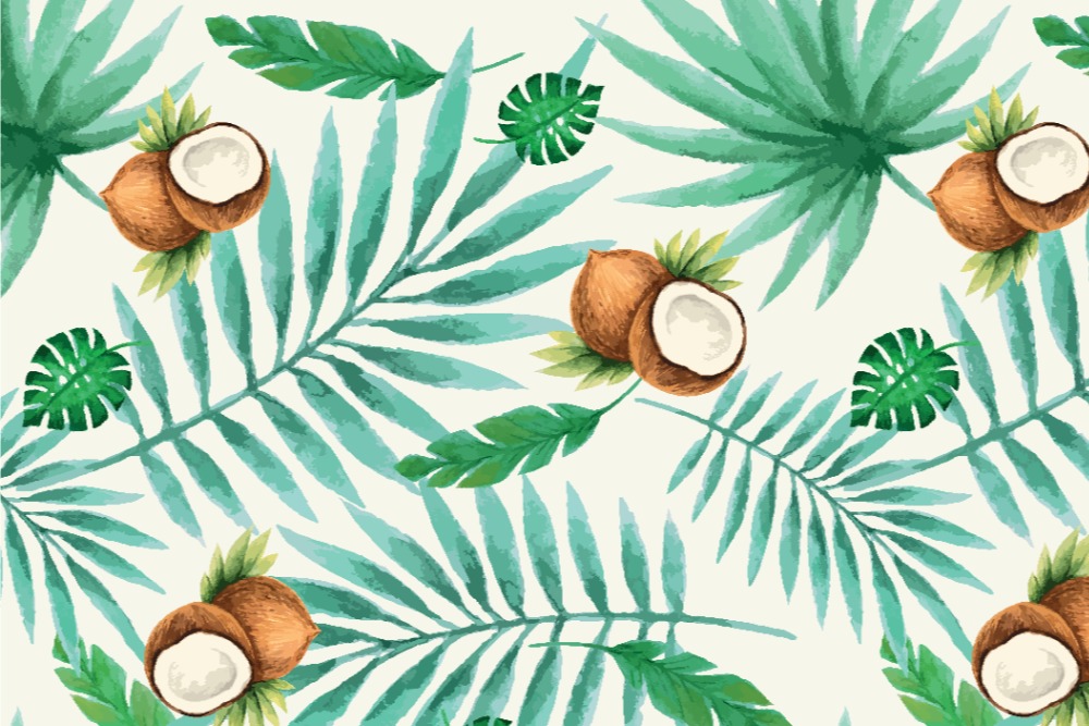 Outdoorstoff - Coconuts - Weiß - 2,0 Meter 