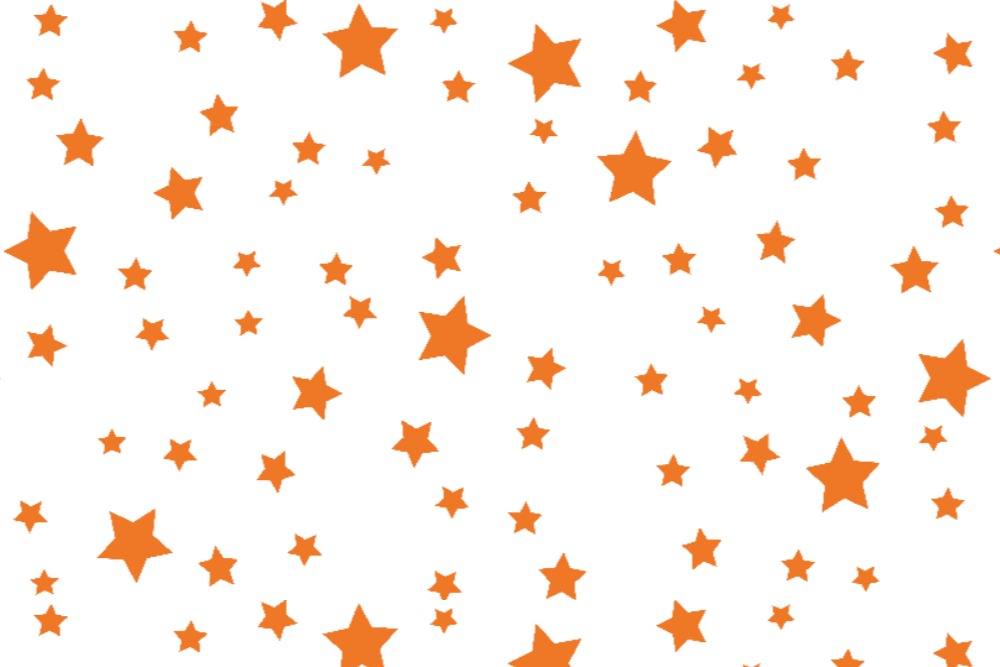 Blackout - Sterne Weiß/Orange