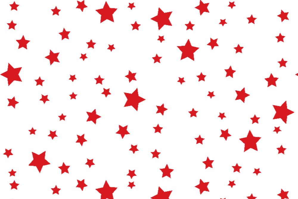 Blackout - Sterne Weiß/Rot