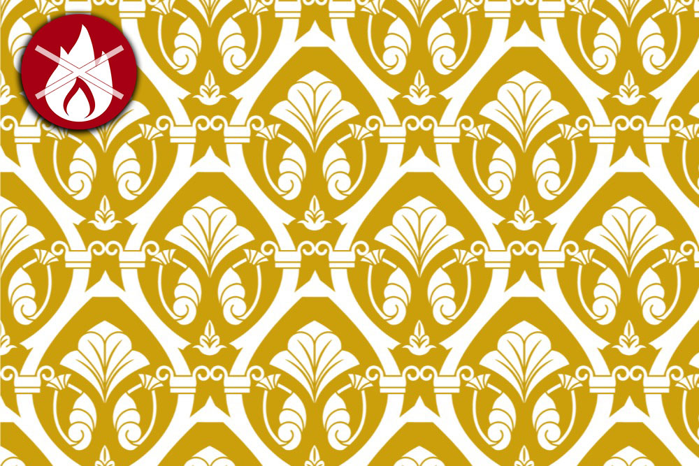 Blackout - permanent schwer entflammbar - Barock Theresia - Gold - 1,0 Meter 