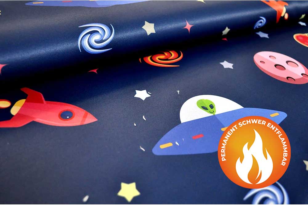 Blackout perm. schwer entflammbar - Flug durchs Weltall 