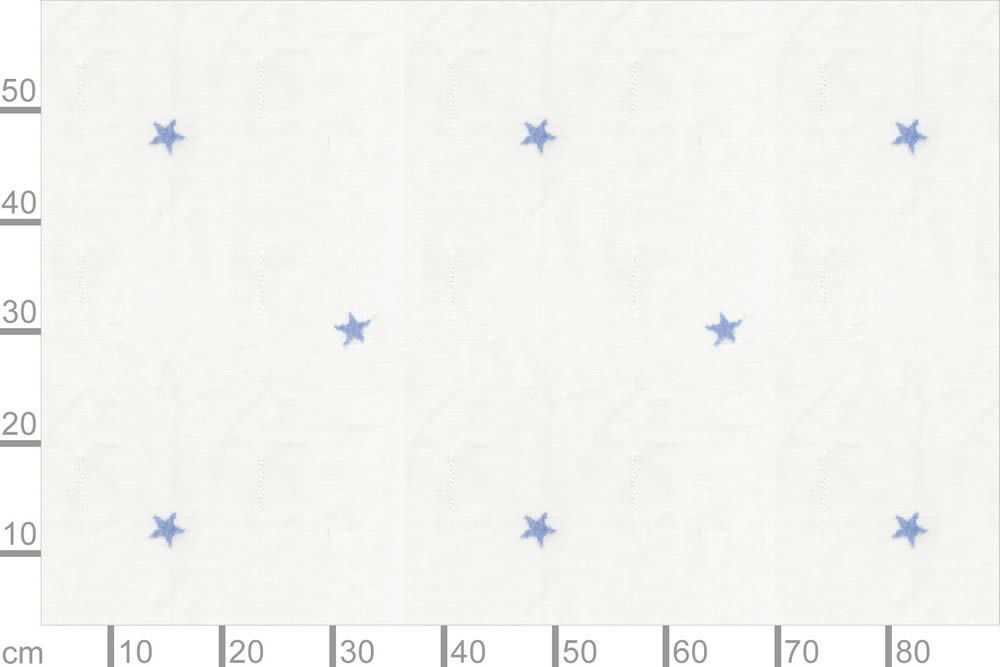 Leinen transparent Stern Vega 300cm breit Weiss/Blau