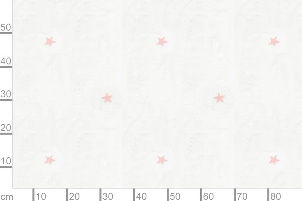 Leinen transparent Stern Vega 300cm breit Weiss/Rosa