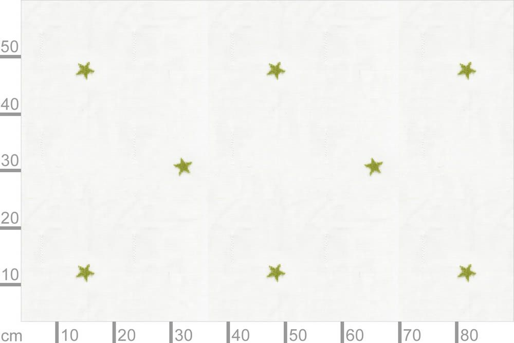 Leinen transparent Stern Vega 300cm breit Weiss/Grün