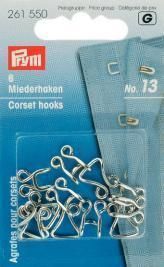 6 Miederhaken No. 5 - 9 