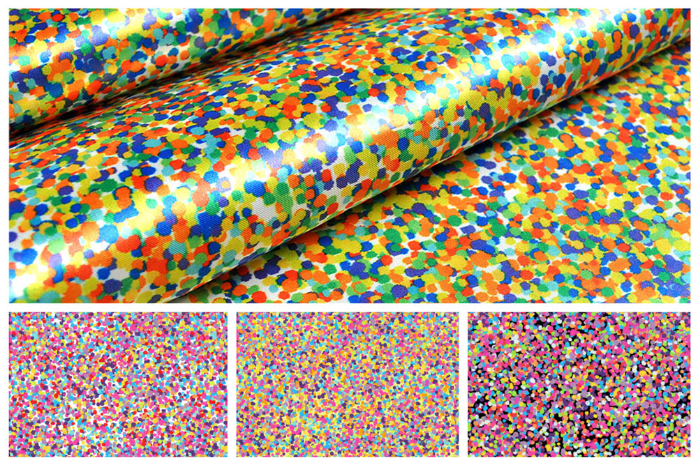 Satin Stoff - Konfetti 