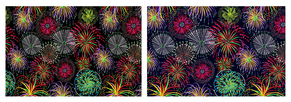 Satin Stoff - Feuerwerk 