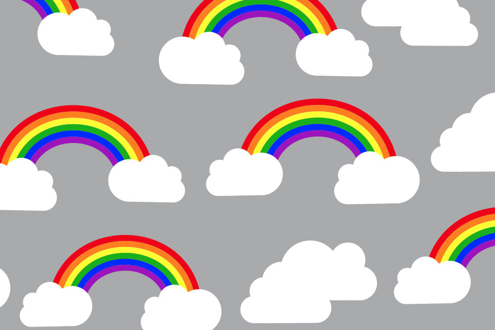 Wellness-Fleece - Kuschel-Regenbogen Grau