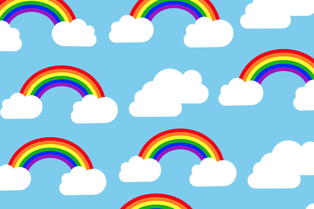 Wellness-Fleece - Kuschel-Regenbogen Hellblau