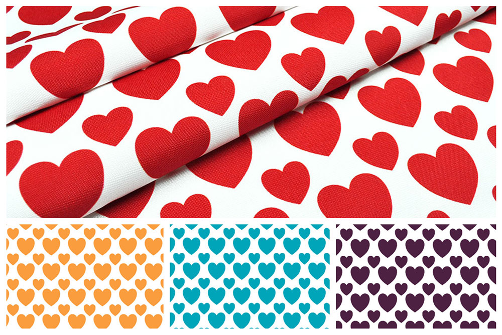 Dekostoff - Herzen groß und klein 