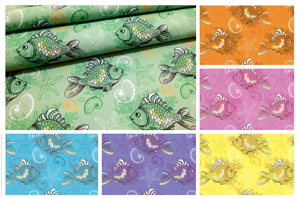 Dekostoff - Meeresbewohner 