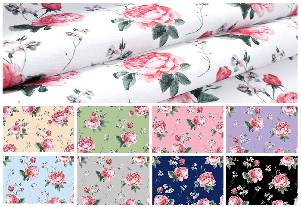 Dekostoff - Rosen-Nostalgie 