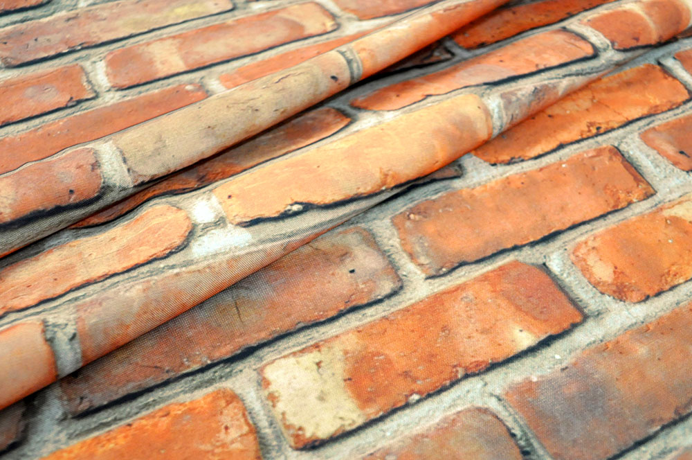 Dekostoff - Ziegelmauer 