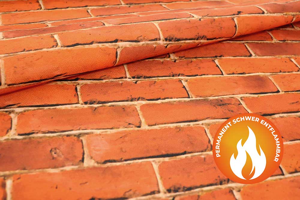 Akustikgewebe - perm. schwer entfl. - Ziegelmauer 