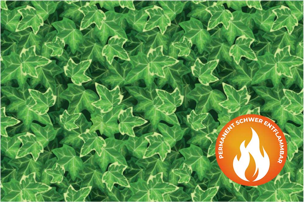 Akustikgewebe - perm. schwer entfl. - Efeublätter 