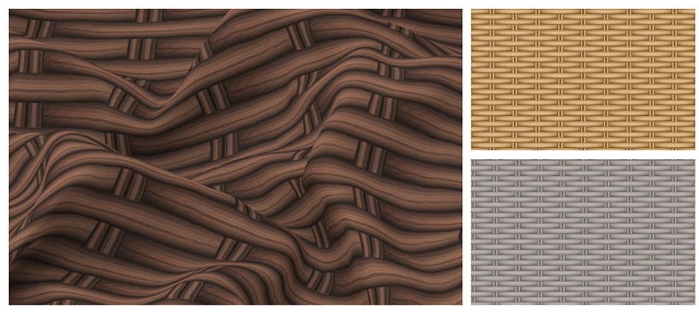 Akustikstoff perm. schwer entfl. - Rattan-Optik 