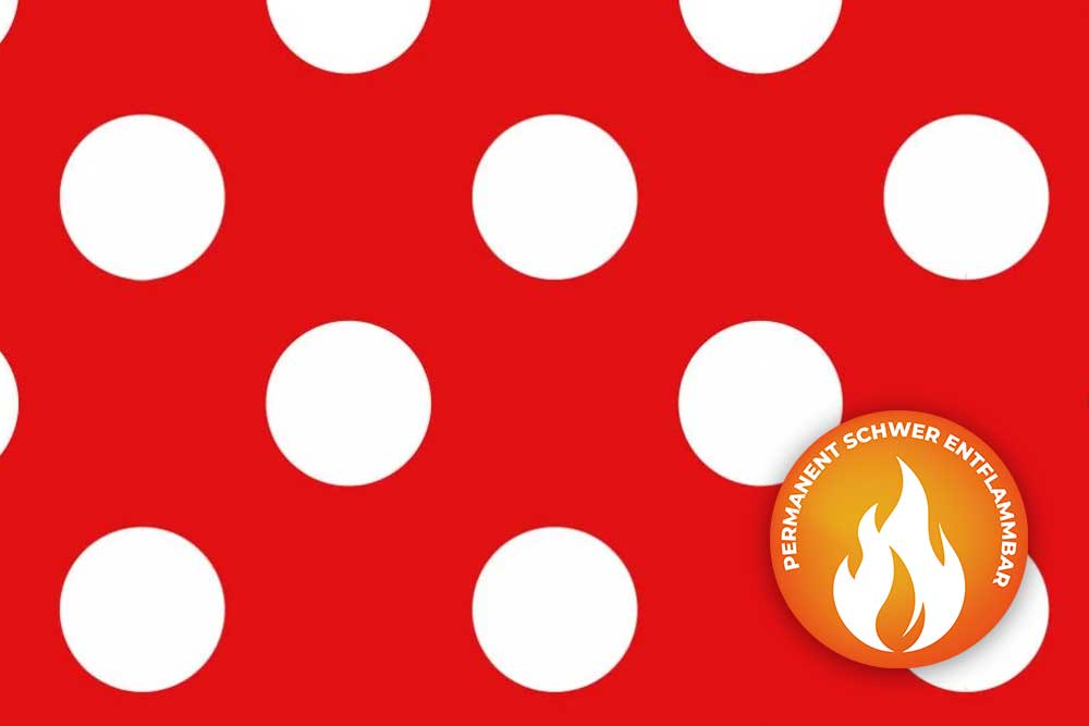 Trevira CS - Rot mit weißen Tupfen 