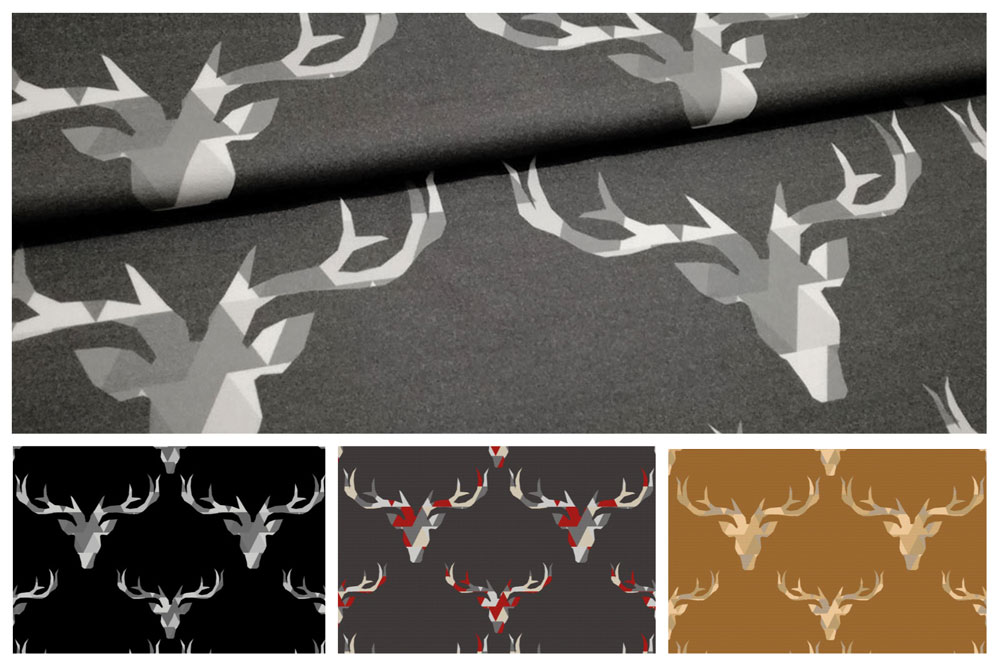 Wärmevorhang-Stoff - Hirschkopf Stylish 