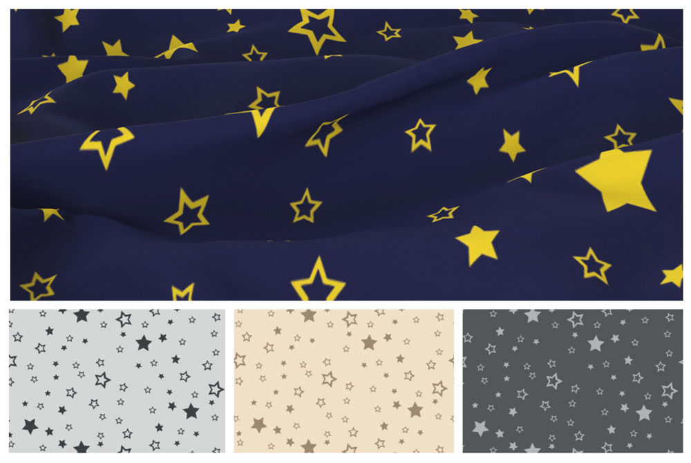Wärmevorhang-Stoff - Sternchen 