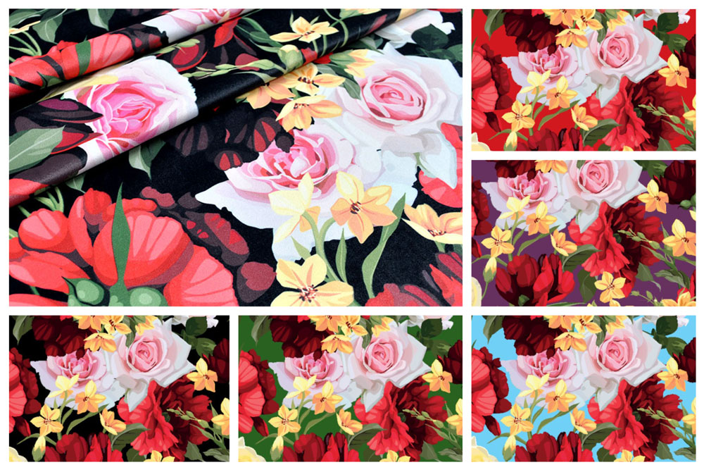 Möbelsamt - Gartenblumen 