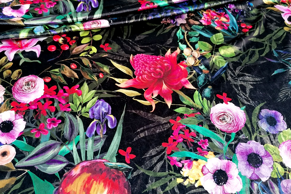 Samt-Stoff - Anemonen 