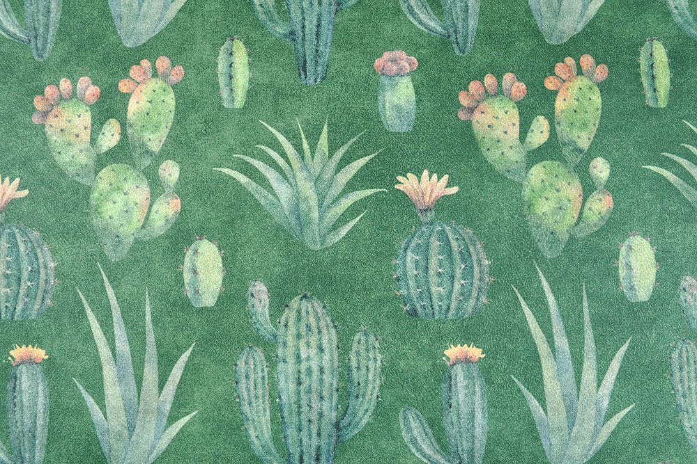 Nubuk Wärmevorhang - Kaktus-Liebe Grün