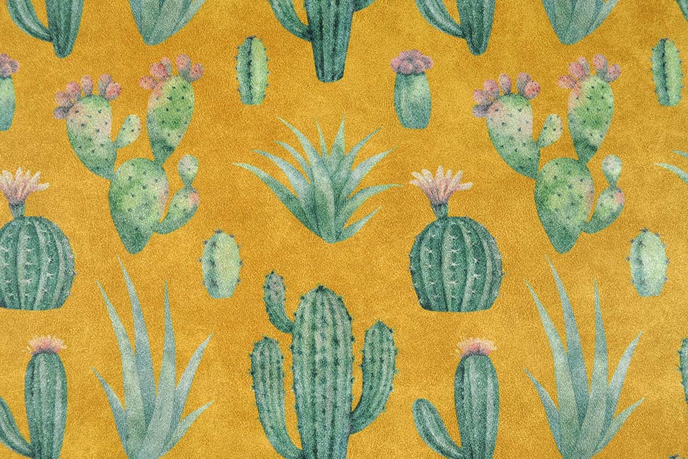 Nubuk Wärmevorhang - Kaktus-Liebe Sonnengelb