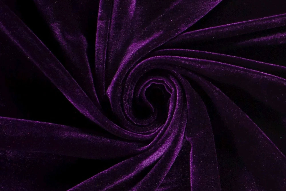 Stretch-Samt- Uni Aubergine