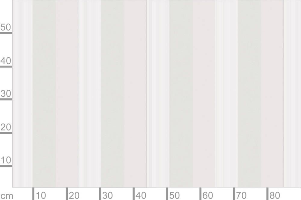 Voile Satin Streifen Avignon 300cm breit Weiß/Hellbeige