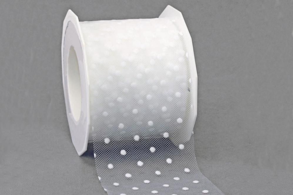 Tüllband Pünktchen - 72 mm - 25 m-Rolle 