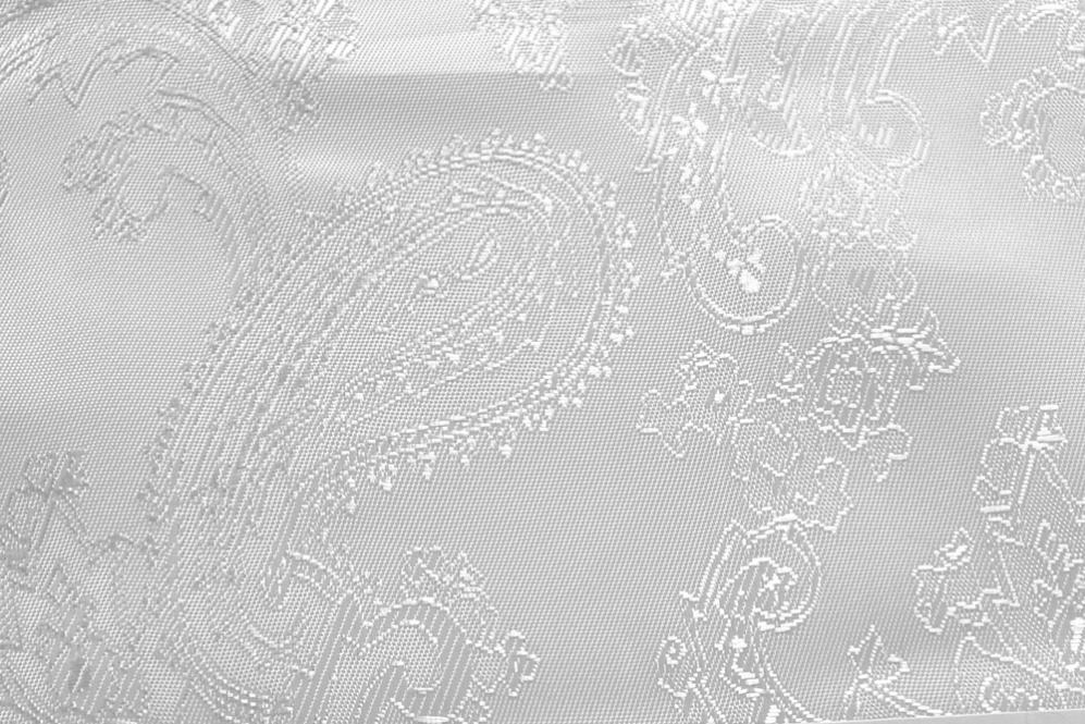 Jacquard-Taft - Paisley - Uni - Weiß - 1,0 Meter 