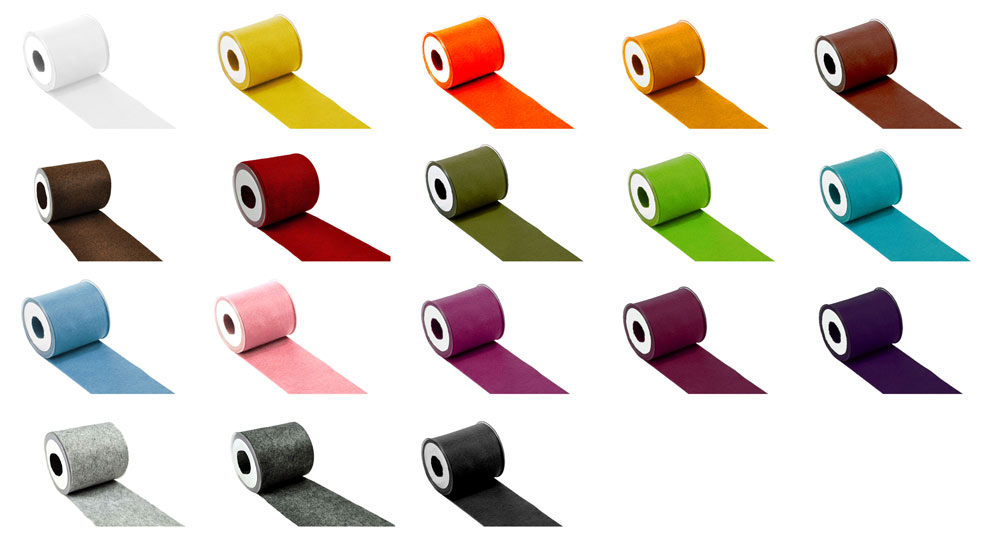 Filzband 1 mm - 10 cm - 5 Meter-Rolle - uni 